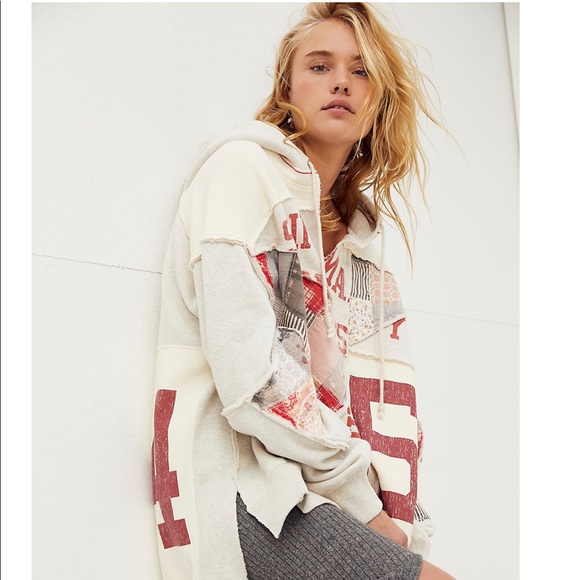 honey net patchwork hoodie